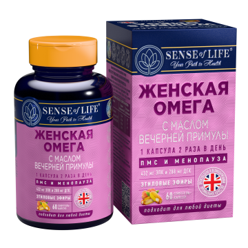 SENSE OF LIFE, Омега-3 с маслом вечерней примулы, капсулы, 60 шт., капсулы, 60 шт.
SENSE OF LIFE, Омега-3 с маслом вечерней примулы, капсулы, 60 шт., капсулы, 60 шт.