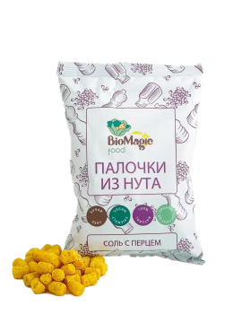 

BioMagic food, Нутовые палочки, со вкусом соли и перца, 75 г, 75 г