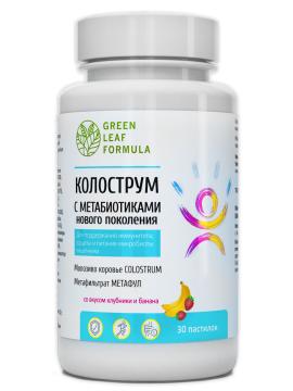 

Green Leaf Formula, Колострум (молозиво коровье), со вкусом клубники и банана, пастилки, 30 шт., 30 шт.