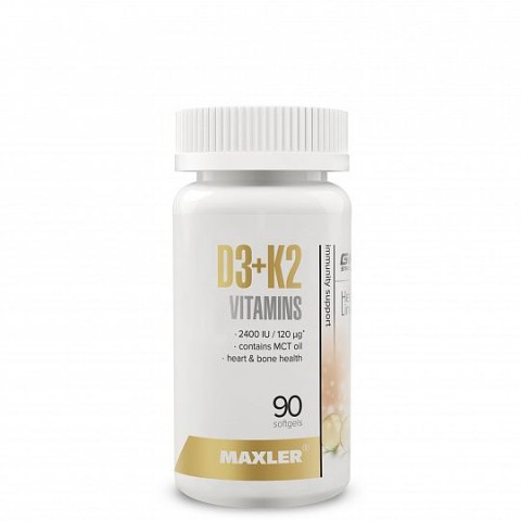 Maxler, Витамин D3+K2, мягкие капсулы, 90 шт.