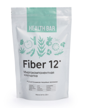 

Health Bar, Многокомпонентная клетчатка «Fiber 12», порошок, 220 г, порошок, 220 г