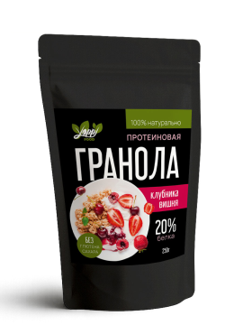 

Yappi, Протеиновая гранола без сахара клубника-вишня, 250 г, 250 г