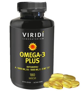 

VIRIDI LABORATORIUM, Omega-3 Plus, капсулы, 180 шт., капсулы, 180 шт.