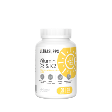 

ULTRASUPPS, Витамин D3 + К2 (МК-7), капсулы, 30 шт., капсулы, 30 шт.