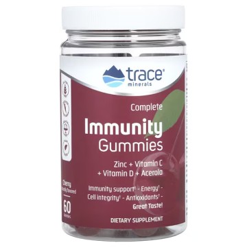 

Trace Minerals, Complete Immunity, со вкусом вишни, жевательные таблетки, 60 шт., жевательные таблетки, 60 шт.