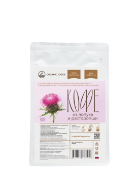 

ORGANIC LOGOS, Кофе из лопуха и расторопши, порошок, 200 г, порошок, 200 г