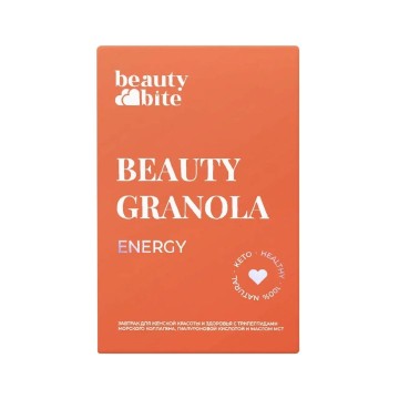 

BeautyBite, Beauty Гранола функциональная низкоуглеводная Energy, (без сахара), 125 г, 125 г