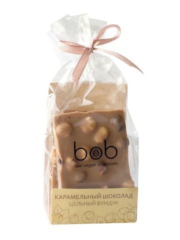 bob, Карамельный шоколад «Цельный фундук», 100 г