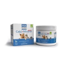 PHA, Calci+Mineral, Комплекс с кальцием и минералами для кошек и собак, 150 г