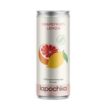 Lapochka, Напиток безалкогольный среднегазированный «Лапочка Грейпфрут Лимон», жидкость, 330 мл
