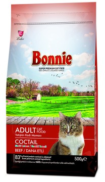 Bonnie, Сухой корм для кошек с говядиной, 500 г