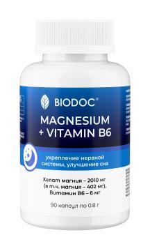 

BIODOC, Магний хелат + В6, капсулы, 90 шт., капсулы, 90 шт.