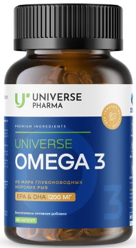 

Universe Pharma, ОMEGA-3, капсулы, 60 шт., капсулы, 60 шт.