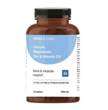 

MINDLY, Комплекс «Кальций +магний+ цинк+витамин D3», таблетки, 60 шт., таблетки, 60 шт.