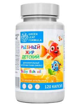 Green Leaf Formula, Рыбный жир детский, со вкусом апельсина, капсулы, 120 шт.