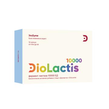

DioZyme, Диолактис 10000 (лактаза для пищеварения), капсулы, 10 шт., капсулы, 10 шт.