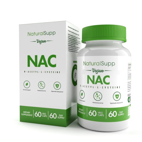 NaturalSupp, NAC (N-ацетилцистеин), капсулы, 60 шт.