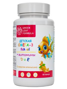 

Green Leaf Formula, Детская Омега-3 с витаминами E и D, со вкусом апельсина, капсулы, 60 шт., капсулы, 60 шт.