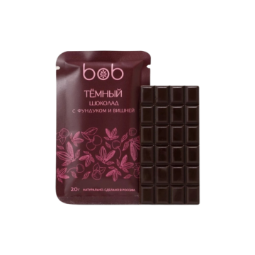 

Bob, Шоколад "Тёмный" с фундуком и вишней, 20 г, 20 г