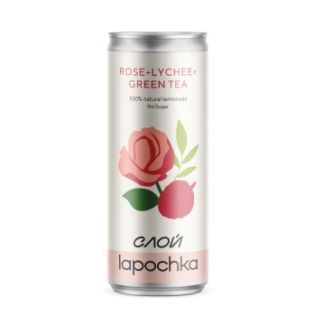Lapochka, Напиток безалкогольный среднегазированный «Микс 2» (роза, личи и зеленый чай), жидкость, 330 мл
