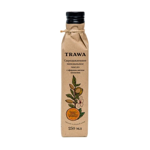 TRAWA, Масло миндальное сыродавленное с эфирами апельсина, 250 мл