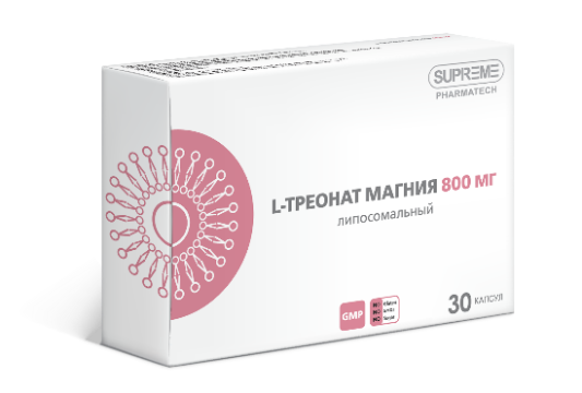 Supreme Pharmatech, Липосомальный L-треонат магния, капсулы, 30 шт.