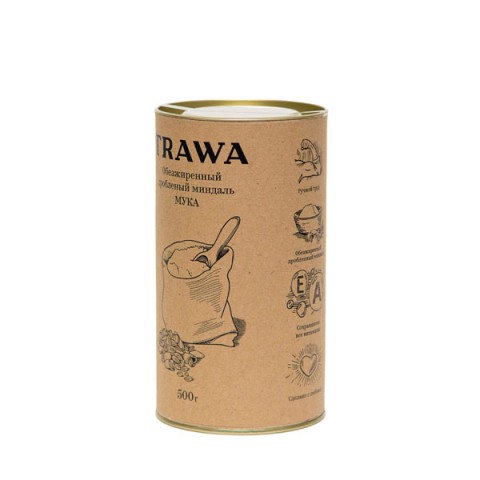 TRAWA, Обезжиренный и дробленый миндальный орех (мука), 375 г