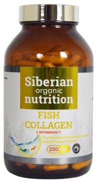 

Siberian organic nutrition, Рыбный коллаген + витамин C, капсулы, 250 шт., капсулы, 250 шт.