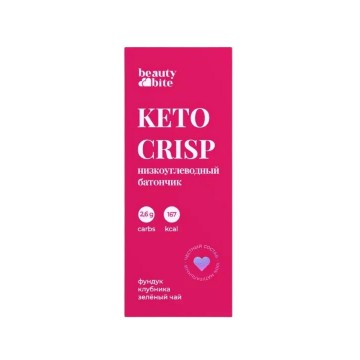 

Beauty Diet, Батончик «Keto Crisp» со вкусом фундука, клубники и зеленого чая, 35 г, 35 г