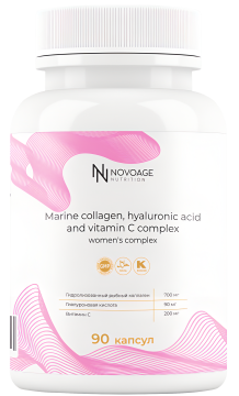 

NOVOAGE nutrition, Морской коллаген с гиалуроновой кислотой и витамином С, капсулы, 90 шт., капсулы, 90 шт.