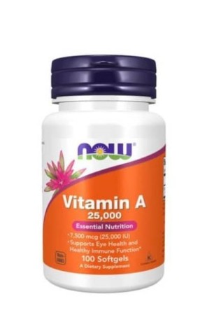 Now Foods, Витамин А (25000 МЕ), капсулы, 100 шт