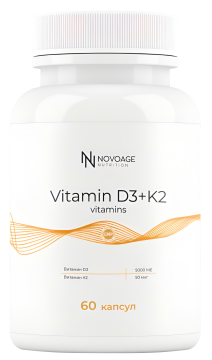 

NOVOAGE nutrition, Витамин D3 (5000 МЕ) + K2 (МК-7), капсулы, 60 шт., капсулы, 60 шт.