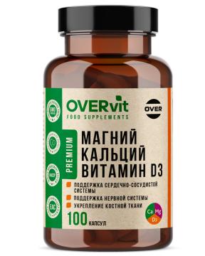 

OVERVit, Магний (цитрат)+Кальций (цитрат)+Витамин Д3, капсулы, 100 шт., капсулы, 100 шт.