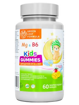 

Green Leaf Formula, Детский магний (цитрат) + В6, со вкусом манго, жевательные пастилки, 60 шт., жевательные пастилки, 60 шт.