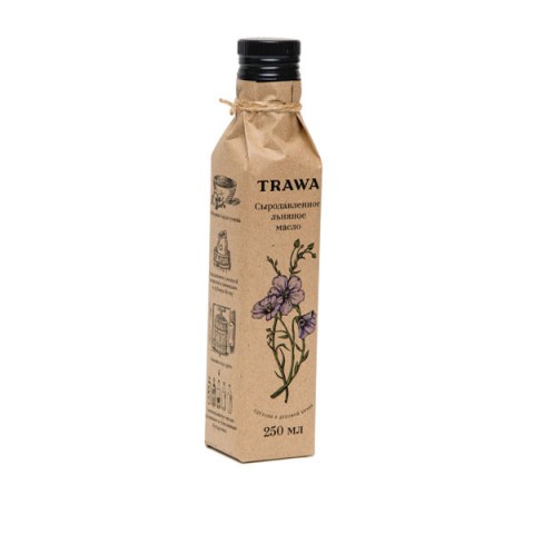 TRAWA, Масло льняное сыродавленное, 250 мл