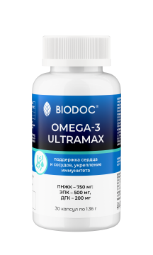 

BIODOC, OMEGA-3 ULTRAMAX, капсулы, 30 шт., капсулы, 30 шт.