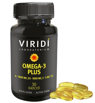 

VIRIDI LABORATORIUM, Omega-3 Plus, капсулы, 30 шт., капсулы, 30 шт.