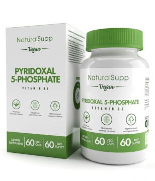 

NaturalSupp, Витамин В6 (Пиридоксаль-5-фосфат), капсулы, 60 шт., капсулы, 60 шт.