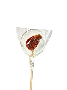 Lollipops, Леденец на палочке из изомальта с сублимированной клубникой, 1 шт