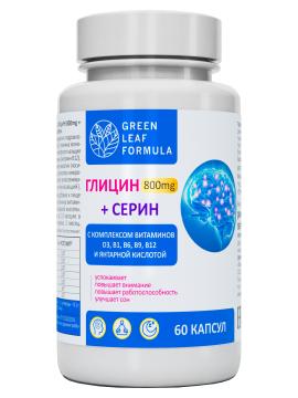 

Green Leaf Formula, Глицин + Серин (для спокойствия), капсулы, 60 шт., капсулы, 60 шт.