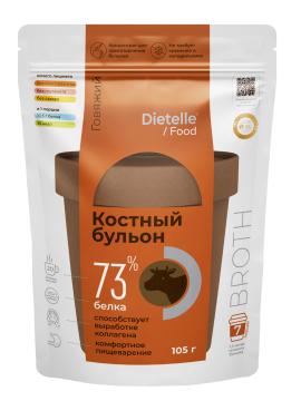 Dietelle, Пептидный костный бульон говяжий, порошок, 105 г