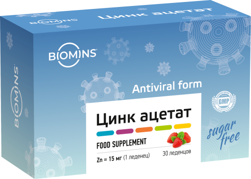Biomins, Цинк Ацетат, леденцы, 30 шт.