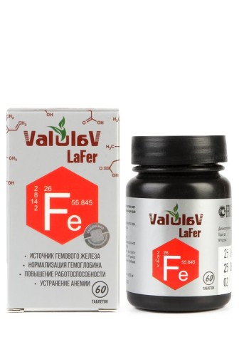 Valulav, LaFer, Органическое железо, таблетки, 60 шт.
