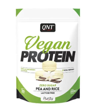 

QNT, Протеин «Vegan Protein», со вкусом ванильного макаруна, порошок, 500 г, порошок, 500 г