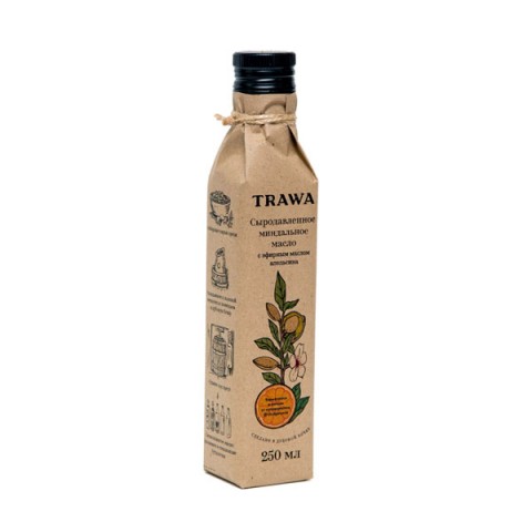 TRAWA, Масло миндальное сыродавленное с эфирами апельсина, 250 мл