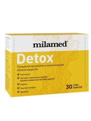 Milamed, Детокс, природный сорбент + метабиотик для очищения организма, для пищеварения, стик-пакеты, 30 шт.