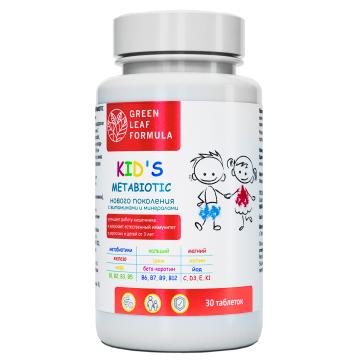 

Green Leaf Formula, KID'S METABIOTIC (детский комплекс), таблетки, 30 шт., таблетки, 30 шт.