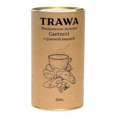TRAWA, Кантуччи с сушеной темной вишней, печенье, 300 г