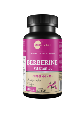 

MEDCRAFT, Берберин + витамин B6, капсулы, 60 шт., капсулы, 60 шт.