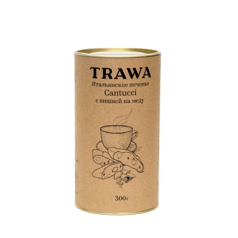 TRAWA, Кантуччи с вишней на меду, печенье, 300 г